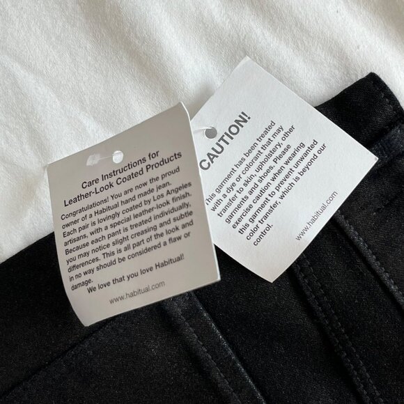 Habitual Eve Hi-Rise Skinny Coated Jeans Black Licorice 25 New With Partial Tags - Picture 8 of 12